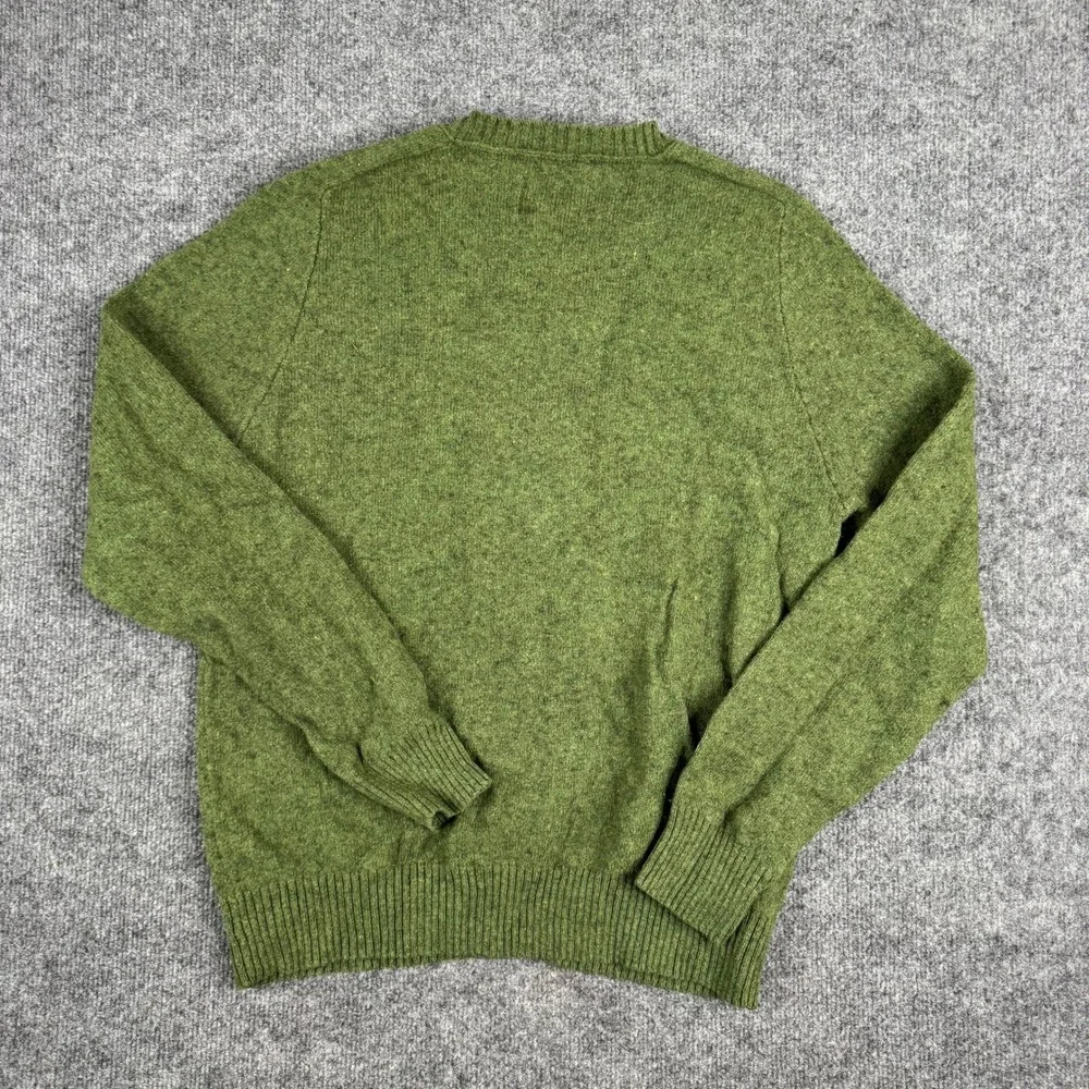 American Eagle Sweater Mens XL Green Wool Blend Vintage Slim Fit Crewneck Ribbed